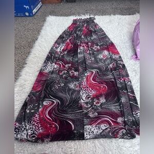 Silk blend maxi skirt or strapless dress  pink black XL 0112A 30% off w ♥️